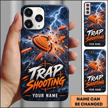 Maxcorners Trap Shooting Lightning Explosion Clay Target Personalized Name 3D Phone Case