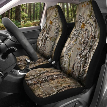 Maxcorners Deer Hunting Antler Woodland Camo Car Seat Covers