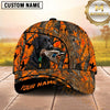 Maxcorners Blaze Orange Forest Camo Duck Hunting With Dogs Multi Options Personalized Name 3D Cap