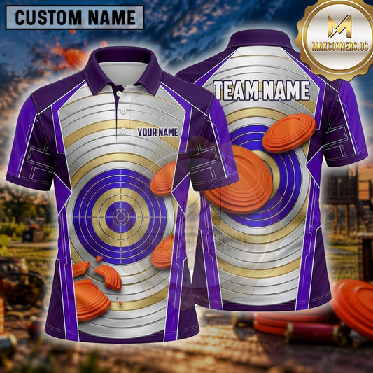 Maxcorners Trap Shooting Shirt Target Rings Multiple Options Personalized Name, Team Name 3D Shirt