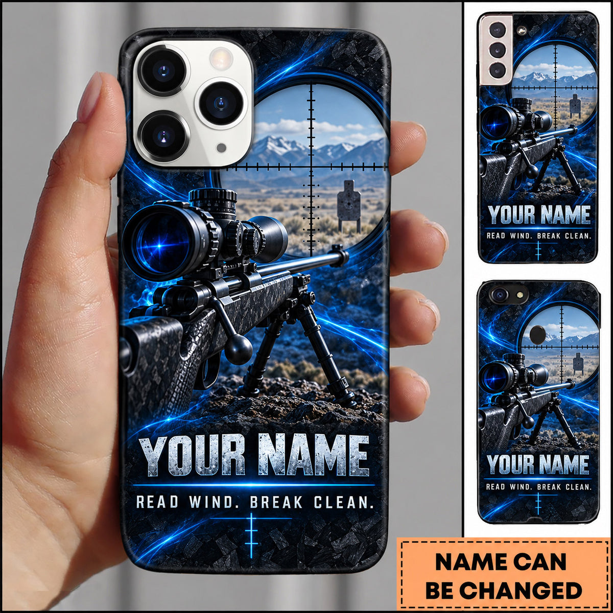 Maxcorners Long Range Shooting Read Wind Break Clean Marksman Personalized Name 3D Phone Case