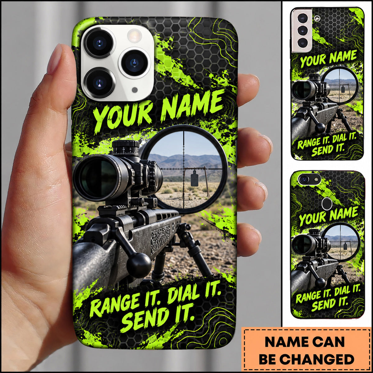 Maxcorners Long Range Shooting Range It Dial It Send It Personalized Name 3D Phone Case