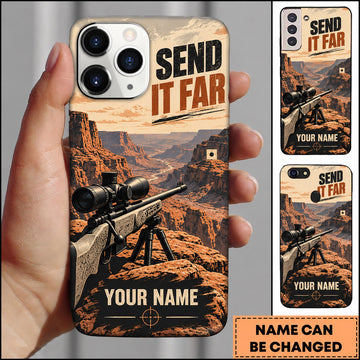 Maxcorners Long Range Shooting Send It Far Canyon Marksman Personalized Name 3D Phone Case