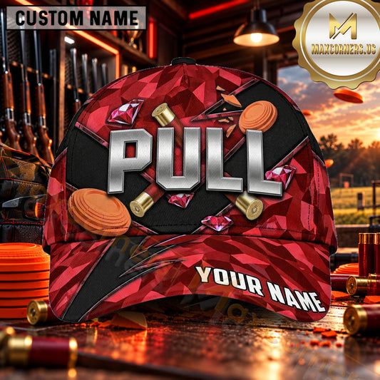 Maxcorners 3D PULL Geometric Camo Trap Shooting Personalized Name 3D Cap