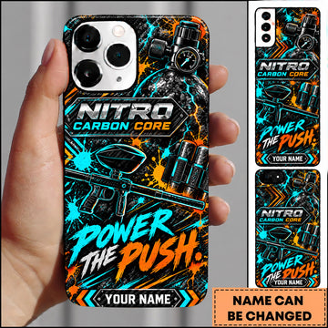 Maxcorners Paintball Nitro Carbon Core Power The Push Personalized Name 3D Phone Case