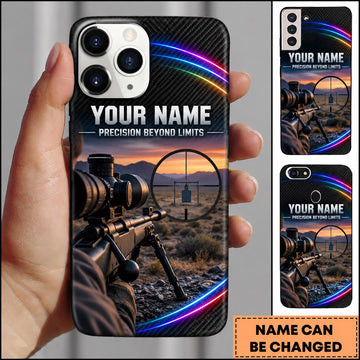 Maxcorners Long Range Shooting Precision Beyond Limits Reticle Personalized Name 3D Phone Case