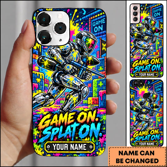 Maxcorners Paintball Game On Splat On Warrior Personalized Name 3D Phone Case