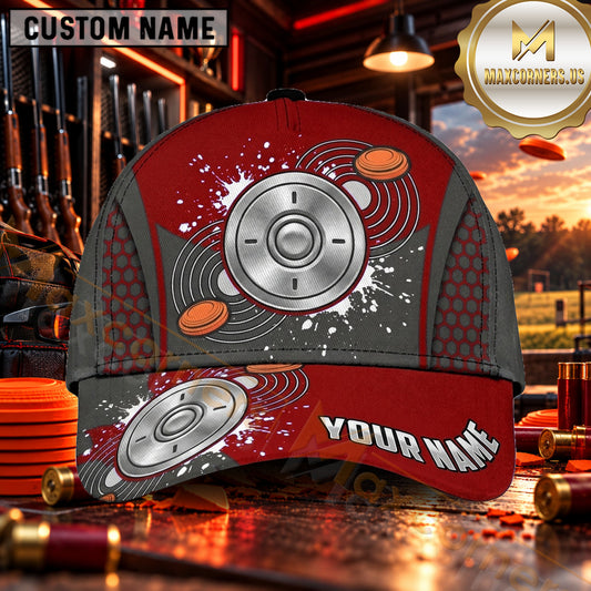 Maxcorners 12 Gauge Shell Metallic Badge Trap Shooting Personalized Name 3D Cap