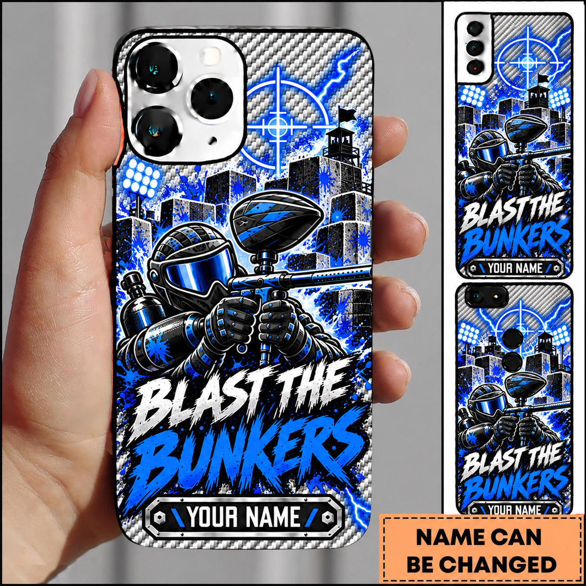 Maxcorners Paintball Blast The Bunkers Speedball Personalized Name 3D Phone Case
