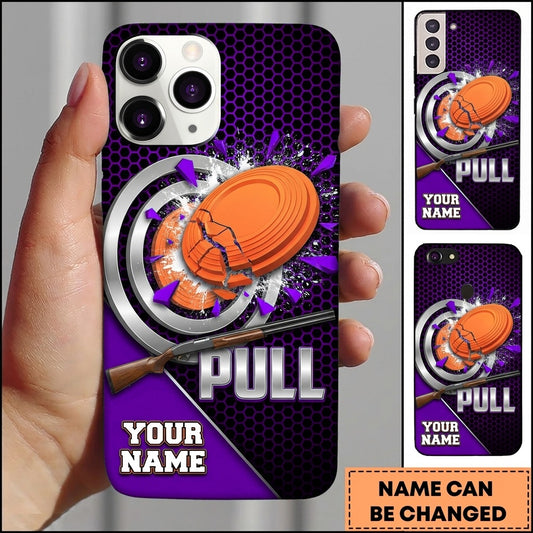 Maxcorners Bullseye Clay Explosion Pull Clay Target Personalized Name Trap Shooting Phone Case