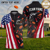 Maxcorners Trap Shooting American Flag Shooter Silhouette Clay Target Pattern Multiple Options Personalized Name, Team Name 3D Shirt