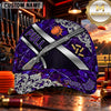 Maxcorners PULL Shotgun Ornate Blue Trap Shooting Personalized Name 3D Cap
