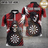 Maxcorners Darts Shirts Grim Reaper Dartboard Skull Horror Design Multiple Options Personalized Name, Team Name 3D Shirt
