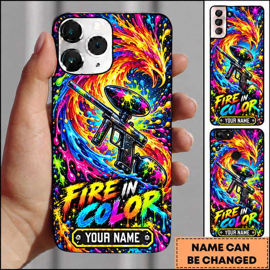 Maxcorners Paintball Fire In Color Masked Player Personalized Name 3D Phone Case