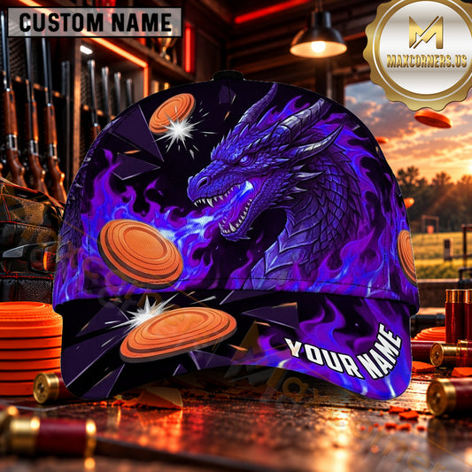 Maxcorners Blue Dragon Shooting Targets Trap Shooting Personalized Name 3D Cap