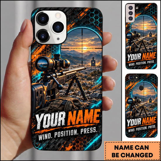 Maxcorners Long Range Shooting Wind Position Press Marksman Personalized Name 3D Phone Case