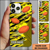 Maxcorners Modern Blue Shotgun Pull Clay Target Personalized Name Trap Shooting Phone Case