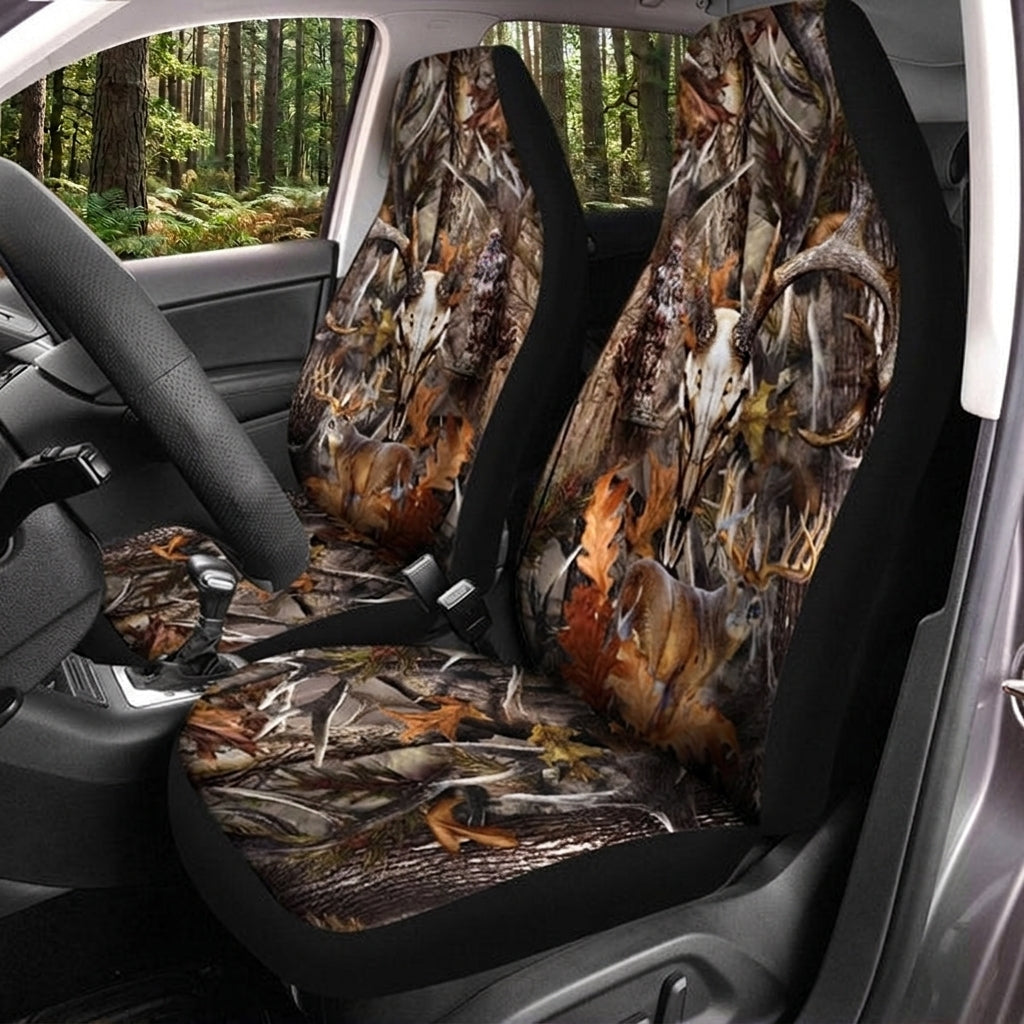 Maxcorners Deer Hunting Rustic Forest Camo Car Seat Covers