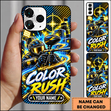 Maxcorners Paintball Color Rush Tactical Player Personalized Name 3D Phone Case