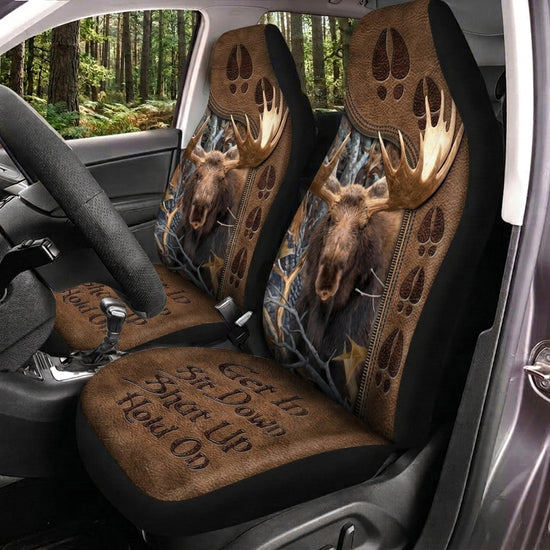 Maxcorners Deer Hunting Hold On Brown Buck Car Seat Covers