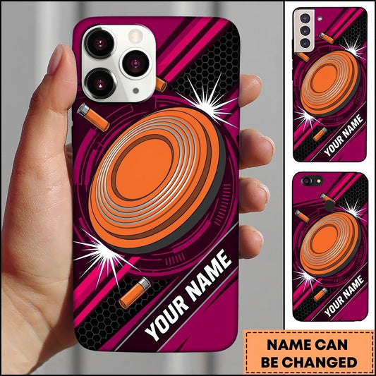 Maxcorners Orange Target Motion Blue Shooting Sports Personalized Name Trap Shooting Phone Case