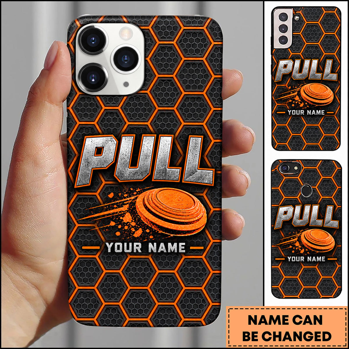 Maxcorners Trap Shooting Honeycomb Pull Clay Target Personalized Name 3D Phone Case