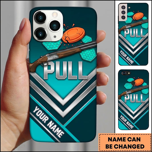Maxcorners Chevron Shotgun Pull Clay Target Personalized Name Trap Shooting Phone Case