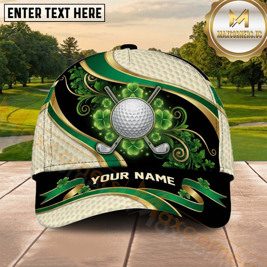 Maxcorners Golf Emerald Green Celtic Swirl Ball Personalized Name 3D Cap