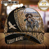 Maxcorners Black Geometric Marsh Camo Dog Hunting Multicolor Options Personalized Name 3D Cap