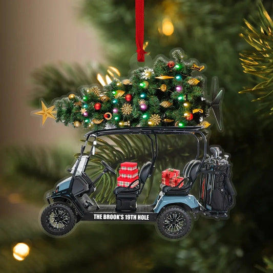 Maxcorners Custom Golf Cart Ornament, Golf Christmas Ornament, Acrylic Ornament, Golf Gift Idea, Golf Lover Gift