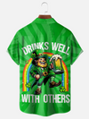 Maxcorners St. Patrick's Dwarf Beer Hawaiian Golf Shirt, Holiday Hawaiian Shirt, Tropical Vibe Men's Golf Shirt