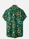 Maxcorners St Patricks Day Horseshoes Clover Hawaiian Golf Shirt, Tropical Vibe Men's Golf Shirt