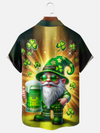 Maxcorners St. Patrick's Day Shamrock Gnome Beer Hawaiian Golf Shirt, Shamrock Golf Shirts, Men's Golf Shirt