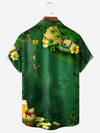 Maxcorners Green St. Patrick'S Day Luck By Alice Meow Hawaiian Golf Shirt, Holiday Hawaiian Shirt, Tropical Vibe Men's Golf Shirt