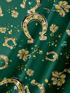 Maxcorners St Patricks Day Horseshoes Clover Hawaiian Golf Shirt, Tropical Vibe Men's Golf Shirt