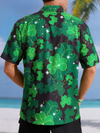 Maxcorners Green St. Patrick's Day Lucky Clover Gold Coins Beauty Hawaiian Golf Shirt, Tropical Vibe Men's Golf Shirt