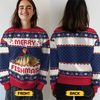 Maxcorners Custom Photo Merry Fishmas Sweater, Funny Fisherman Ugly Sweater, Fishing Ugly Christmas Sweater