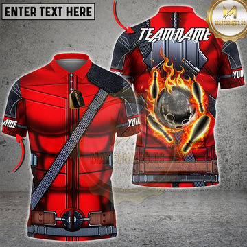 Maxcorners Bowling Superhero Mercenary Strike Multiple Options Personalized Name, Team Name 3D Shirt