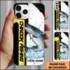 Maxcorners Fishing Phone Case Dynamic Splash Black Blue Contrast Design Personalized Name Phone Case (10 Fish Species)