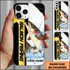 Maxcorners Fishing Phone Case Dynamic Splash Black Blue Contrast Design Personalized Name Phone Case (10 Fish Species)