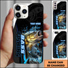Maxcorners Fishing Phone Case Bold Typography Water Action Design Personalized Name Phone Case (10 Fish Species)