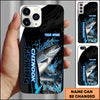 Maxcorners Fishing Phone Case Bold Typography Water Action Design Personalized Name Phone Case (10 Fish Species)