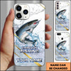 Maxcorners Fishing Phone Case Realistic Jumping Fish Water Burst Premium Art Personalized Name Phone Case (10 Fish Species)