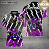 Maxcorners Bowling Shirt Lightning Strike Black White Crown Ball Multioptions Personalized Name, Team Name Unisex 3D Shirt