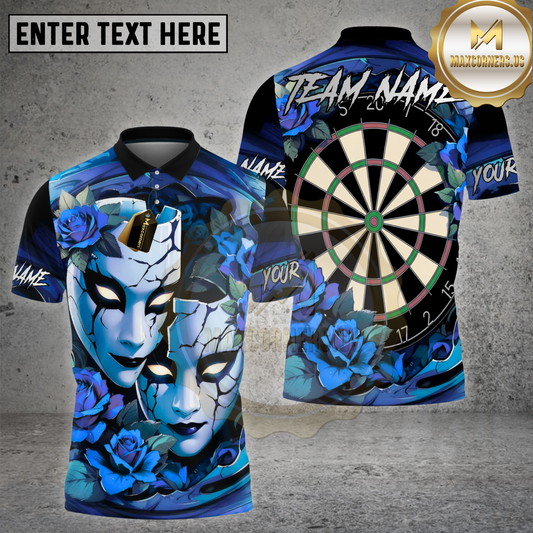 Maxcorners Darts Gothic Mask Roses Dartboard Art Multi Options Personalized Name, Team Name 3D Shirt