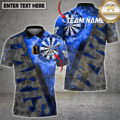 Maxcorners Fire Dartboard Flame Graphic Multi Options Personalized Name, Team Name 3D Shirt (5 Colors)