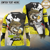 Maxcorners Fishing Funny Beer Fish Personalized Name, Team Name Long Sleeve Shirt (9 Fish Species)