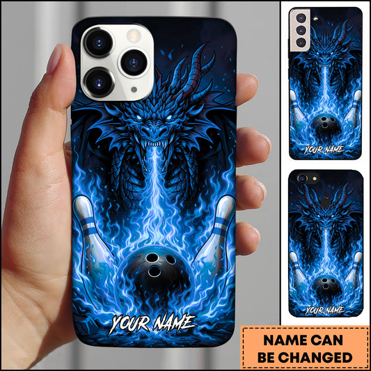 Maxcorners Fire Dragon Bowling Inferno Strike Flame Art Multicolor Options Personalized Name 3D Phonecase