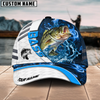 Maxcorners Fishing White Blue Lava Sport American Flag Pattern Sport Pattern Personalized Name 3D Cap (11 Breeds)