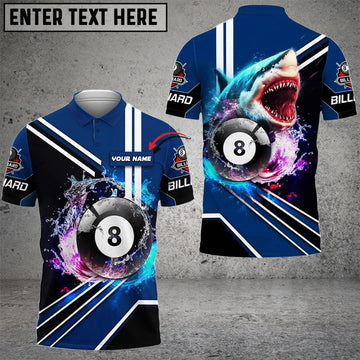 Maxcorners Pool 8 Ball Shark Personalized Name, Team Name Unisex Shirt
